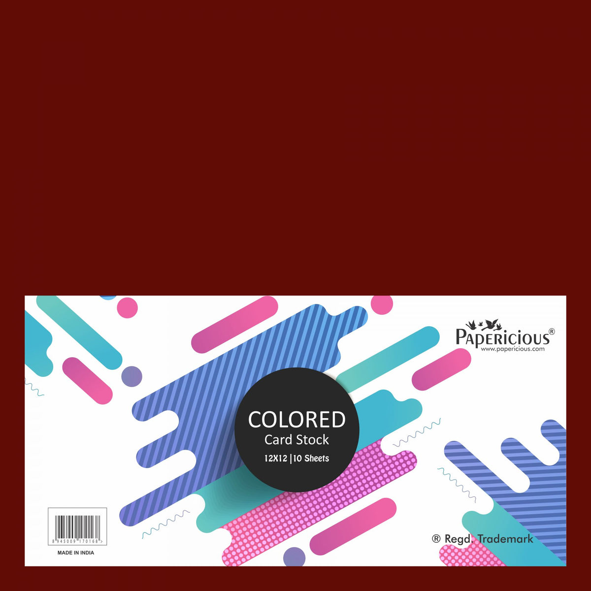 PAPERICIOUS - Crimson - 250GSM Colored Cardstock 12x12 inch / 10 Sheets