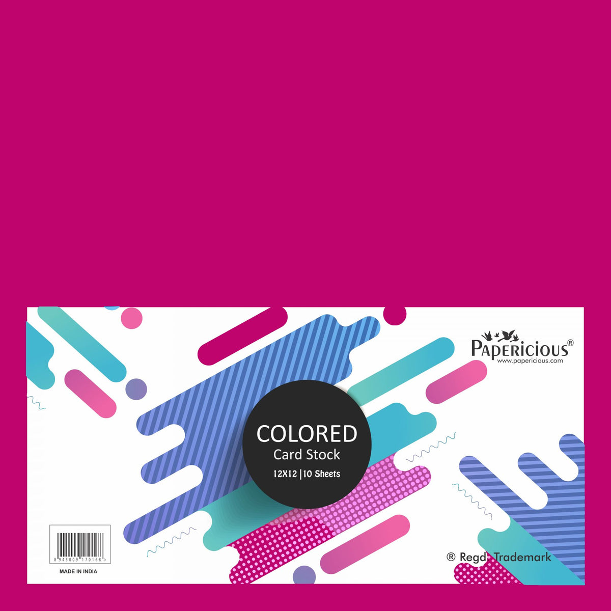 PAPERICIOUS - Dark Magenta - 250GSM Colored Cardstock 12x12 inch / 10 Sheets