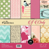 PAPERICIOUS - If Only -  Designer Pattern Printed Scrapbook Papers / 30 sheets
