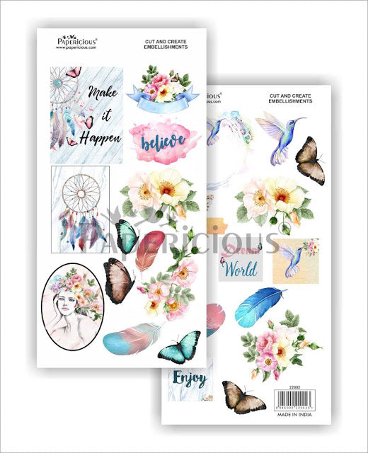 Papericious - Indie Chic -  Cut & Create Embellishments 6x12inch