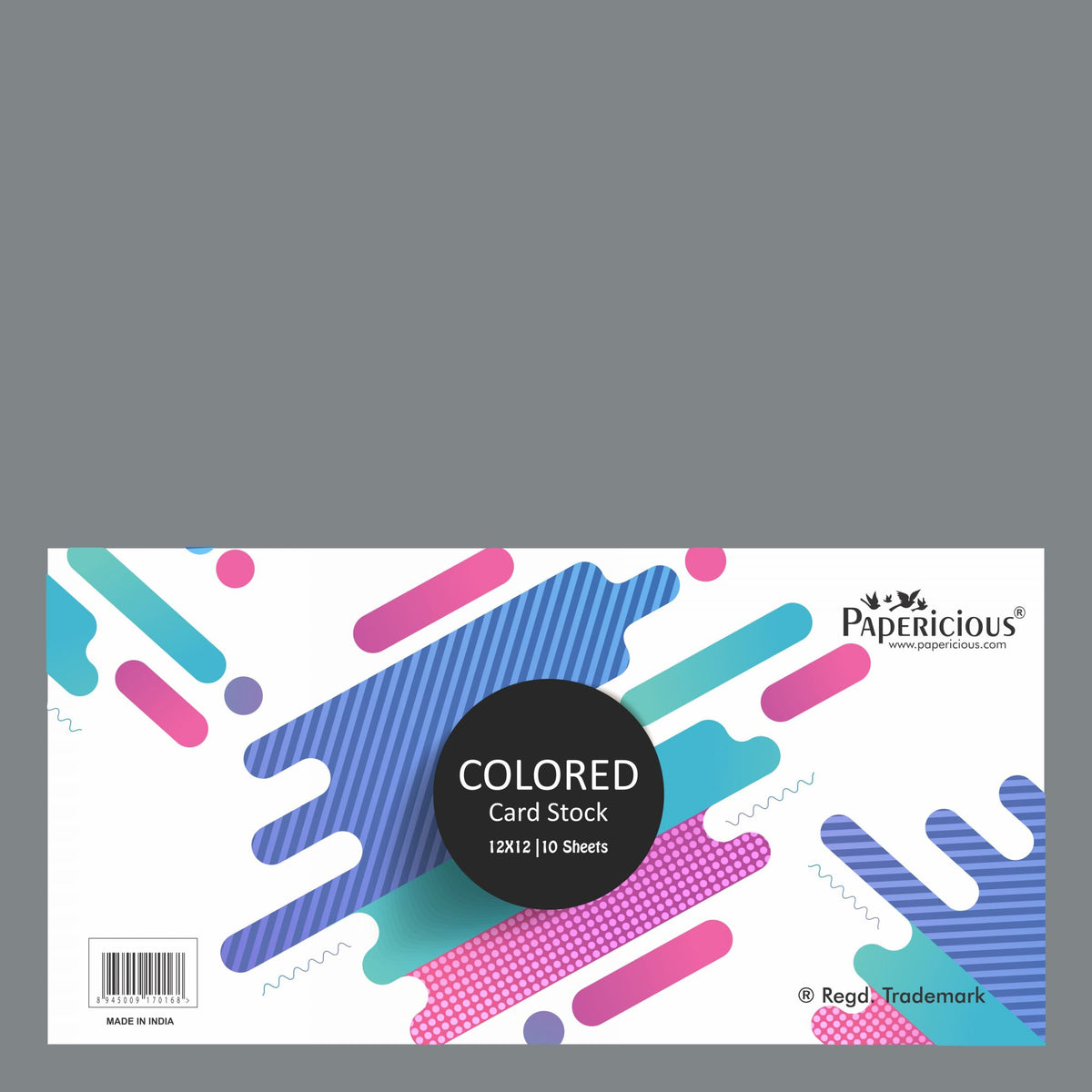 PAPERICIOUS - Iron Grey - 250GSM Colored Cardstock 12x12 inch / 10 Sheets