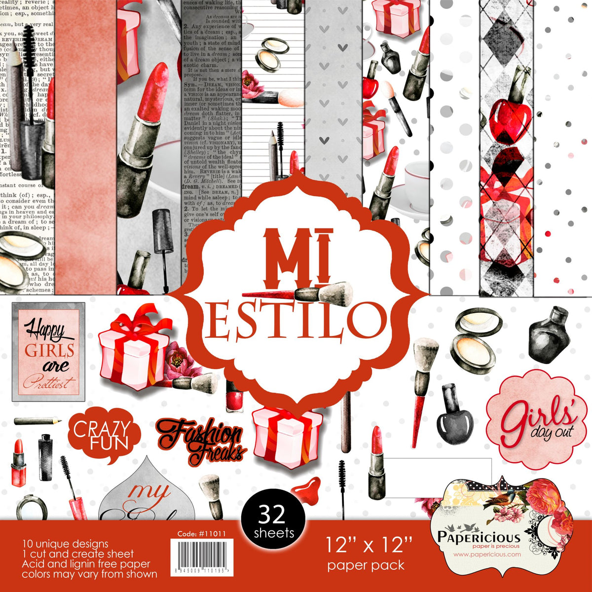 PAPERICIOUS - MI Estilo - Designer Pattern Printed Scrapbook Papers/ 30 sheets