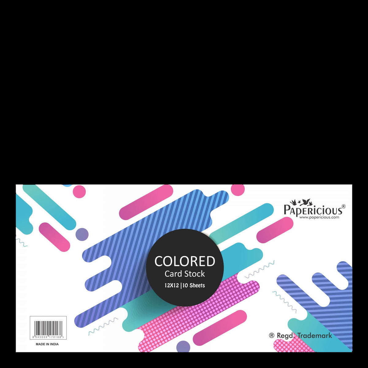 PAPERICIOUS - Midnight Black - 250GSM Colored Cardstock 12x12 inch / 10 Sheets