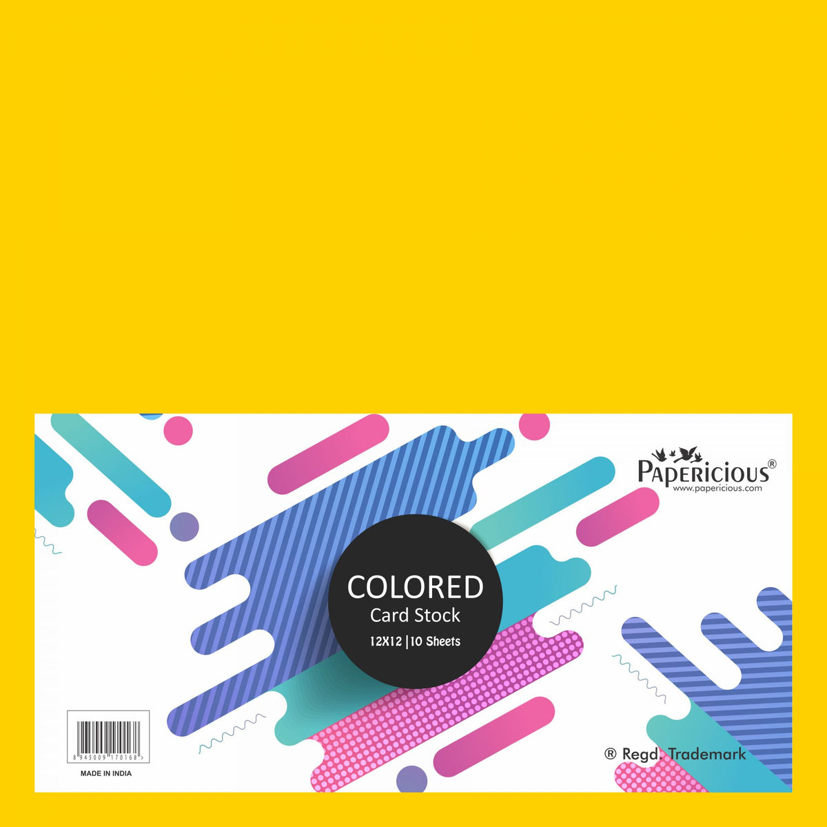 PAPERICIOUS - Royal Yellow - 250GSM Colored Cardstock 12x12 inch / 10 Sheets