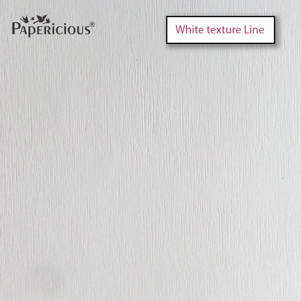 PAPERICIOUS - White Line Texture - 250GSM Colored Cardstock 12x12 inch / 10 Sheets
