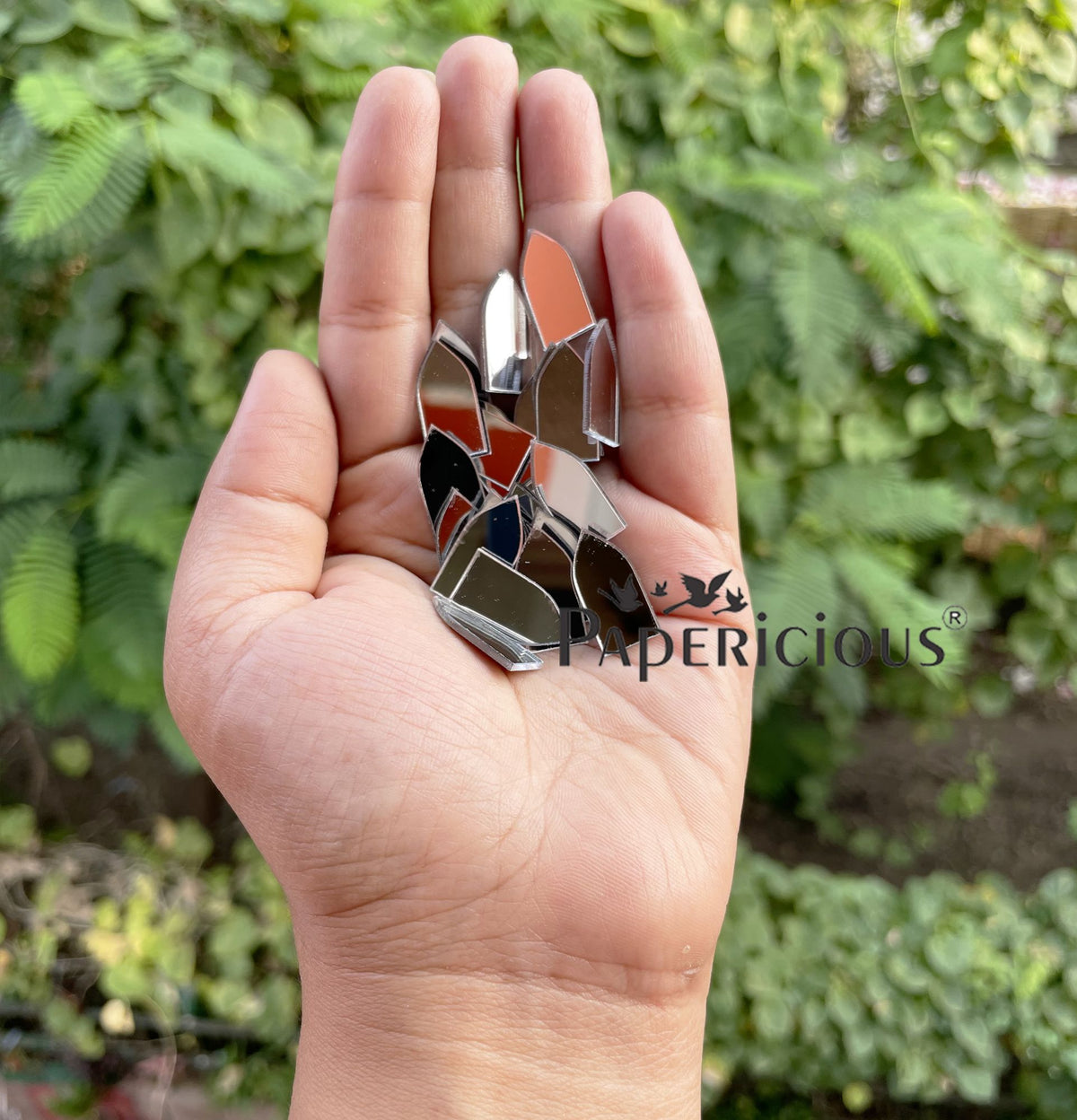 Acrylic Lippan Art Silver Mirror Cutouts - Arc