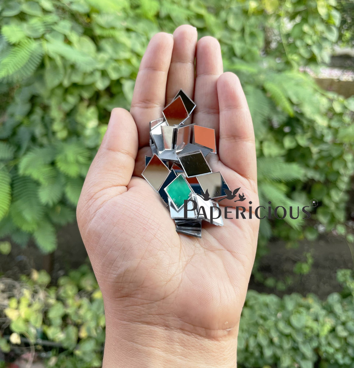 Acrylic Lippan Art Silver Mirror Cutouts - Diamond Shape