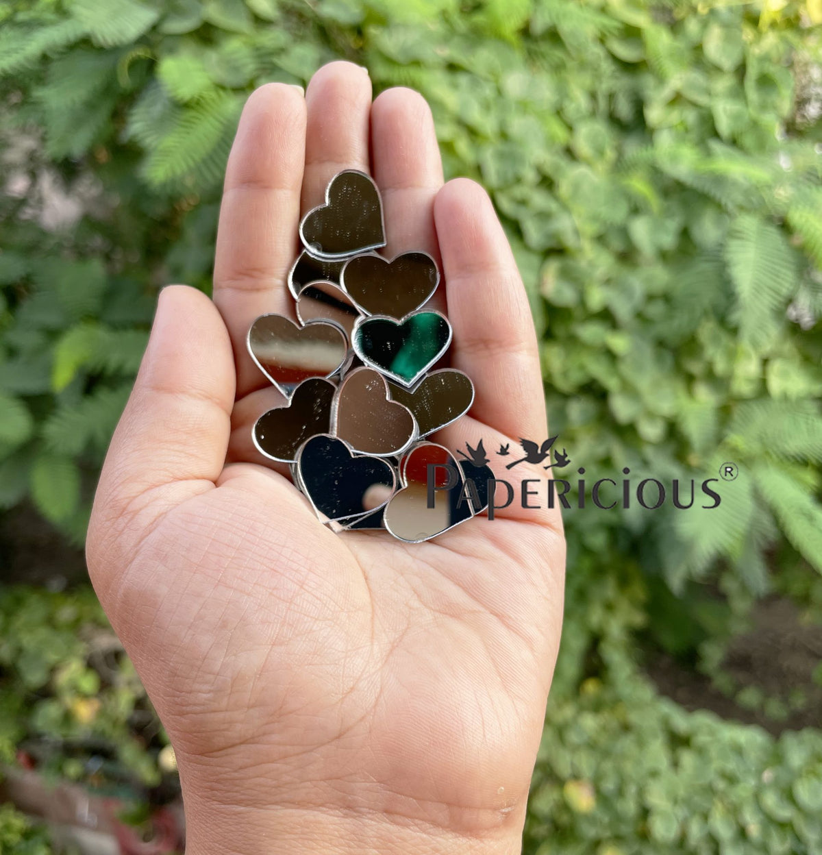 Acrylic Lippan Art Silver Mirror Cutouts - Heart