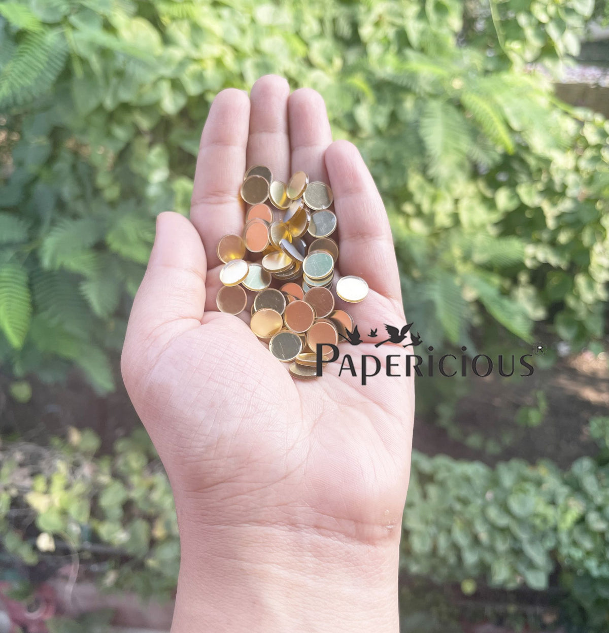 Acrylic Lippan Art Golden Mirror Cutouts - Circle