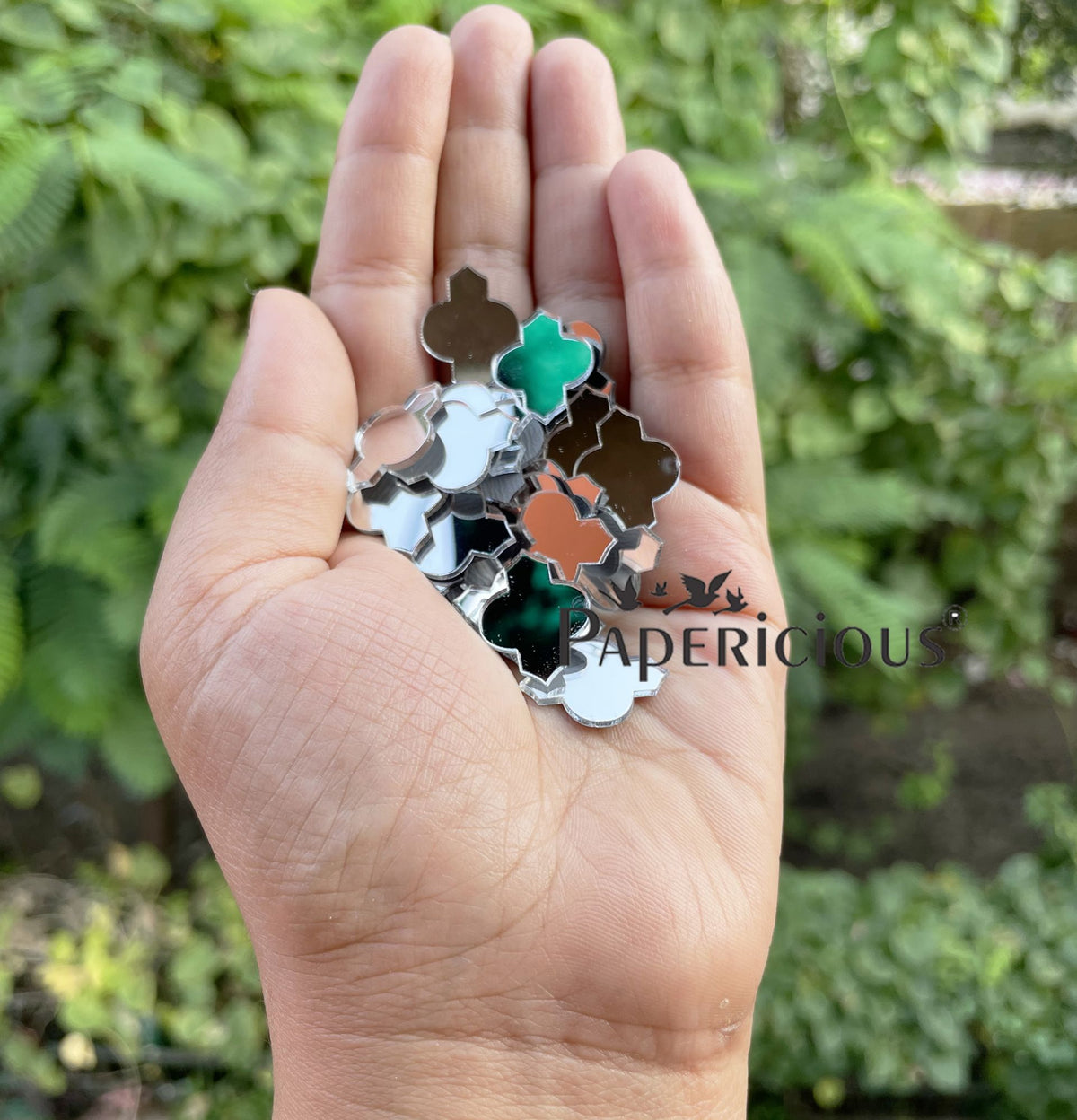 Acrylic Lippan Art Silver Mirror Cutouts - Ornate