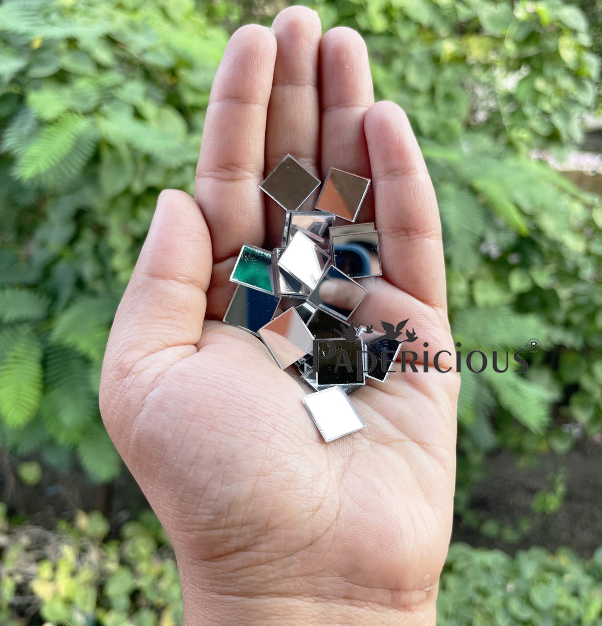 Acrylic Lippan Art Silver Mirror Cutouts - Square