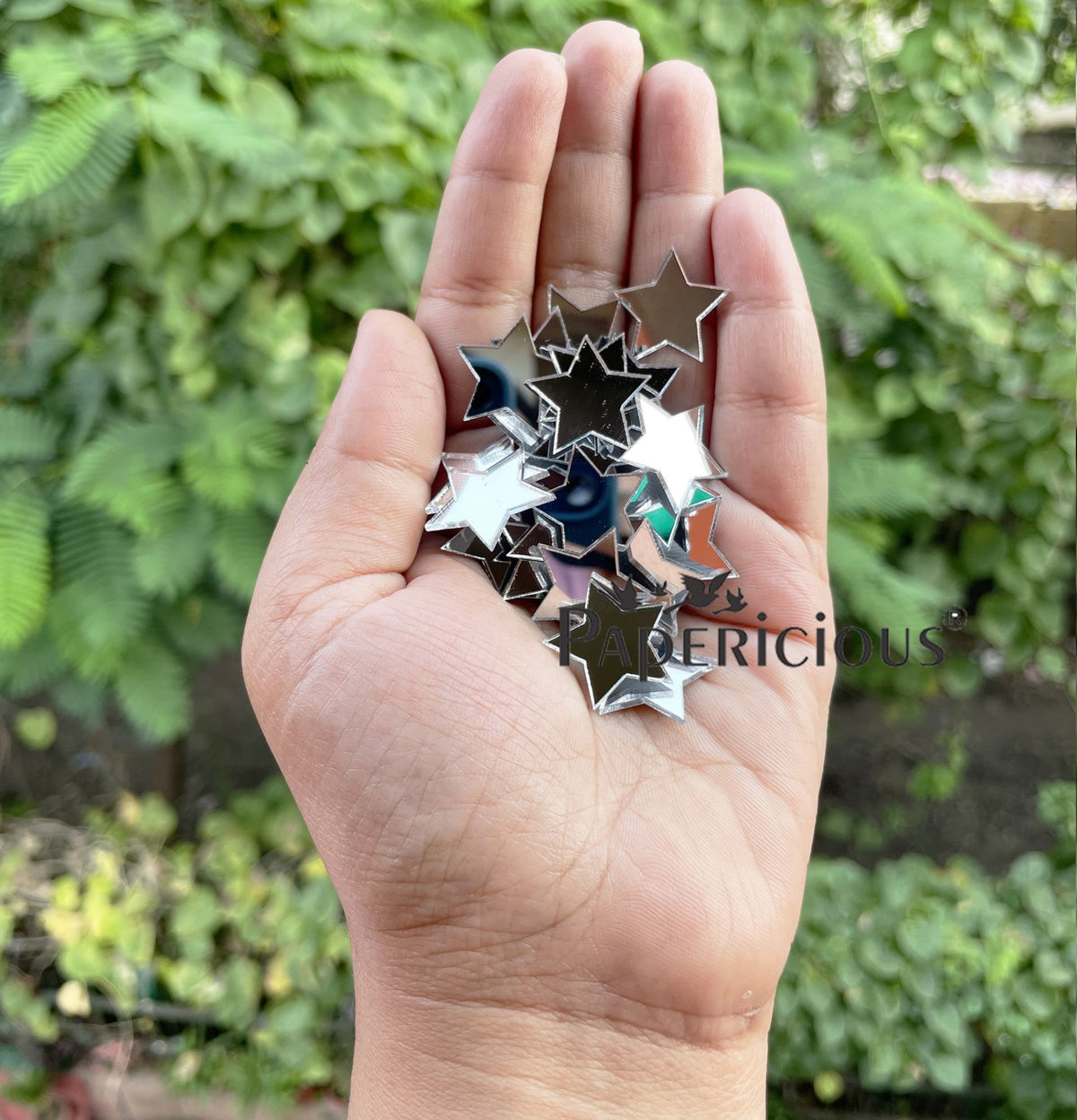 Acrylic Lippan Art Silver Mirror Cutouts - Star