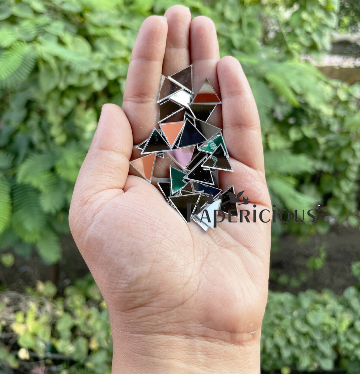 Acrylic Lippan Art Silver Mirror Cutouts - Triangle