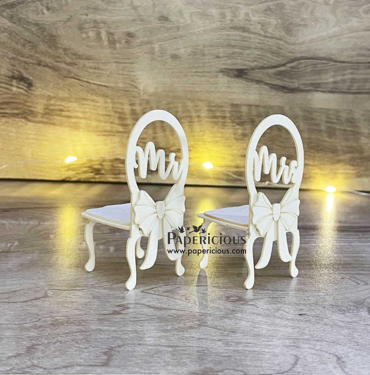 PAPERICIOUS - 3D Chipboard Embellishments - Unassembled Wedding Chairs