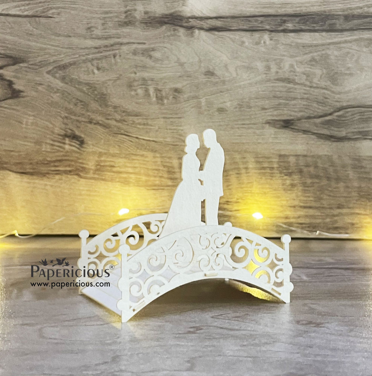 PAPERICIOUS - 3D Chipboard Embellishments - Unassembled Bridge with Couple