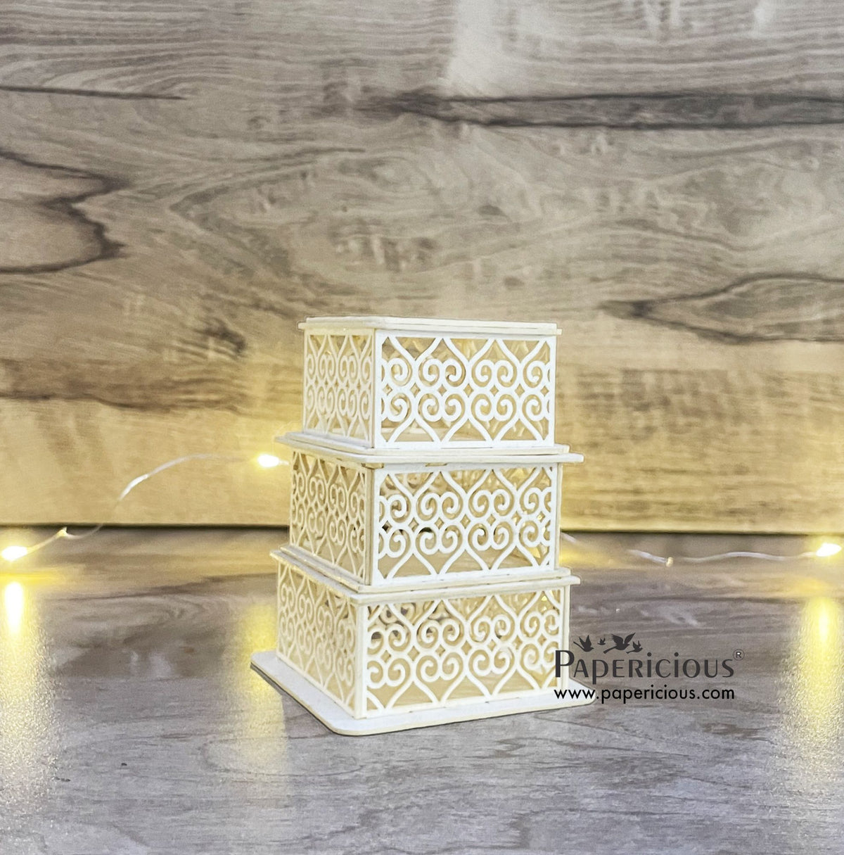 PAPERICIOUS - 3D Chipboard Embellishments - Unassembled Wedding Cake