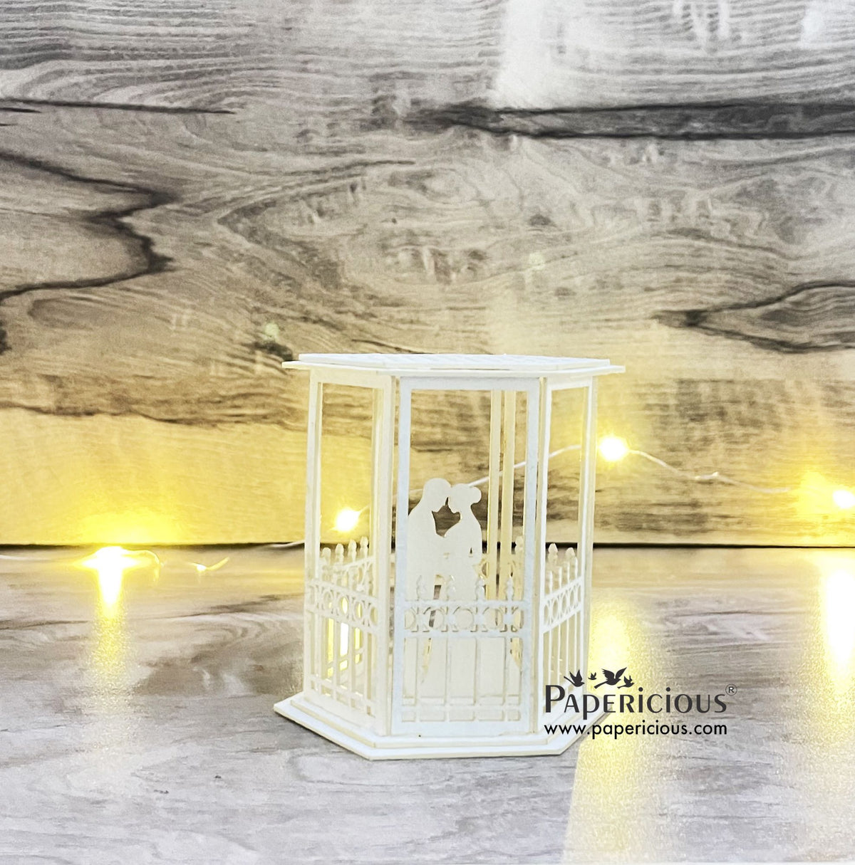 PAPERICIOUS - 3D Chipboard Embellishments - Unassembled Gazebo with Couple