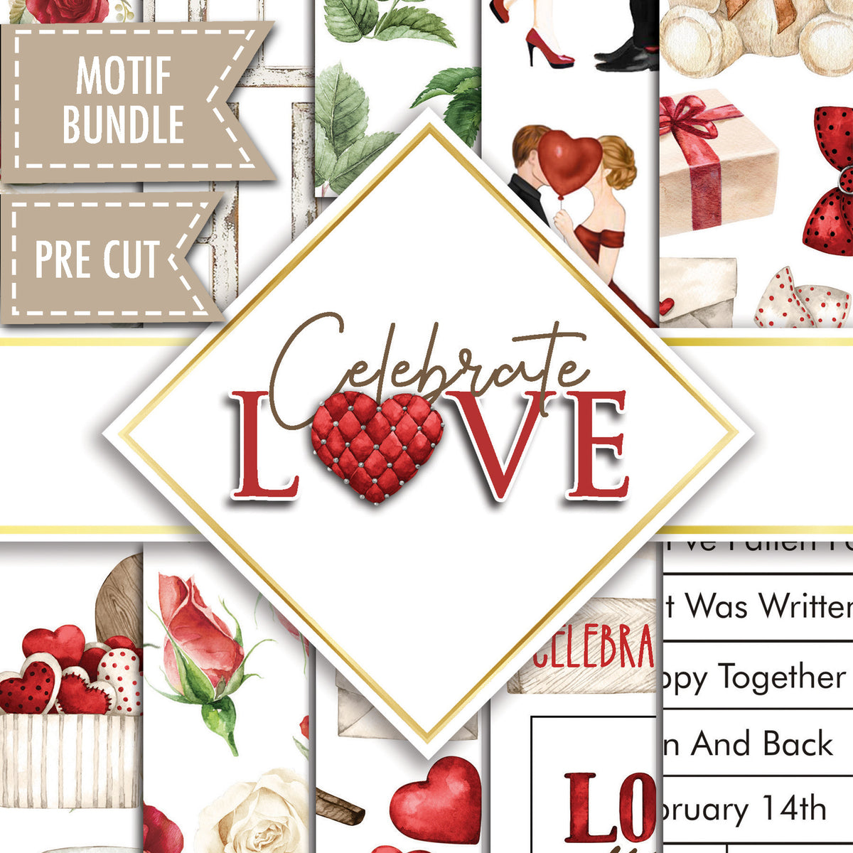 Papericious - Celebrate Love - Motif Bundle - 10 sheets