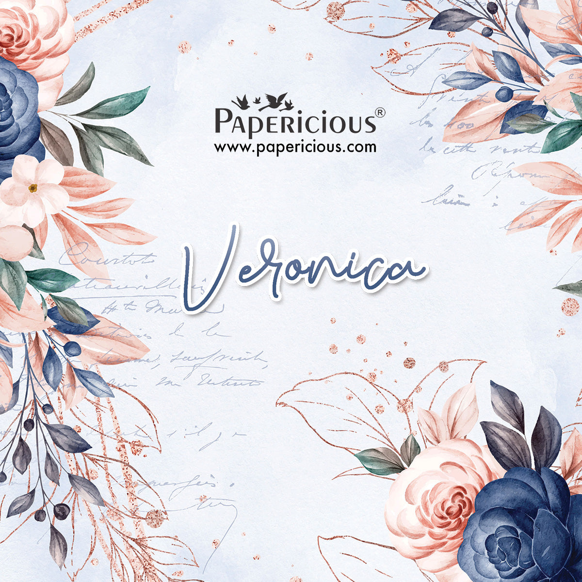 PAPERICIOUS - Veronica paper collection - Combo 3 - Paper pack, Chipboard and motif Bundle