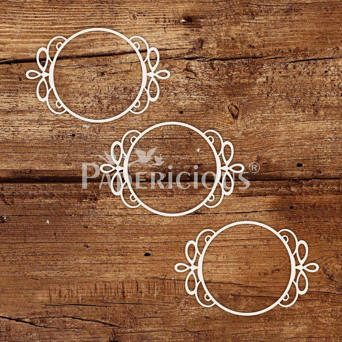 Circle Flourish - White Laser Cut Chippis