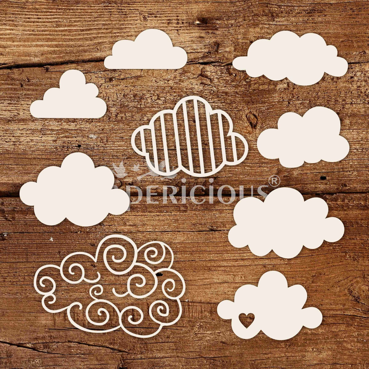 Clouds Days - White Laser Cut Chippis