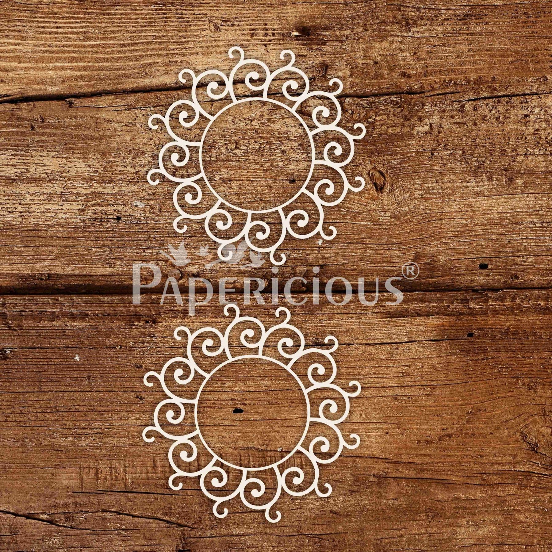 Hollow Swirls - White Laser Cut Chippis