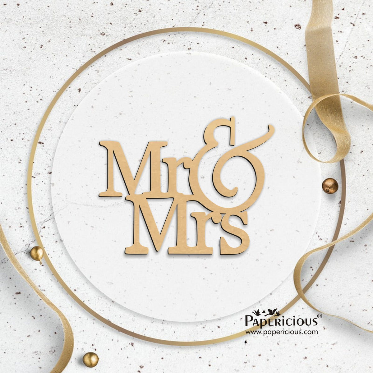 PAPERICIOUS MDF Cutout - Mr & Mrs - 6 Nos - Style 10117
