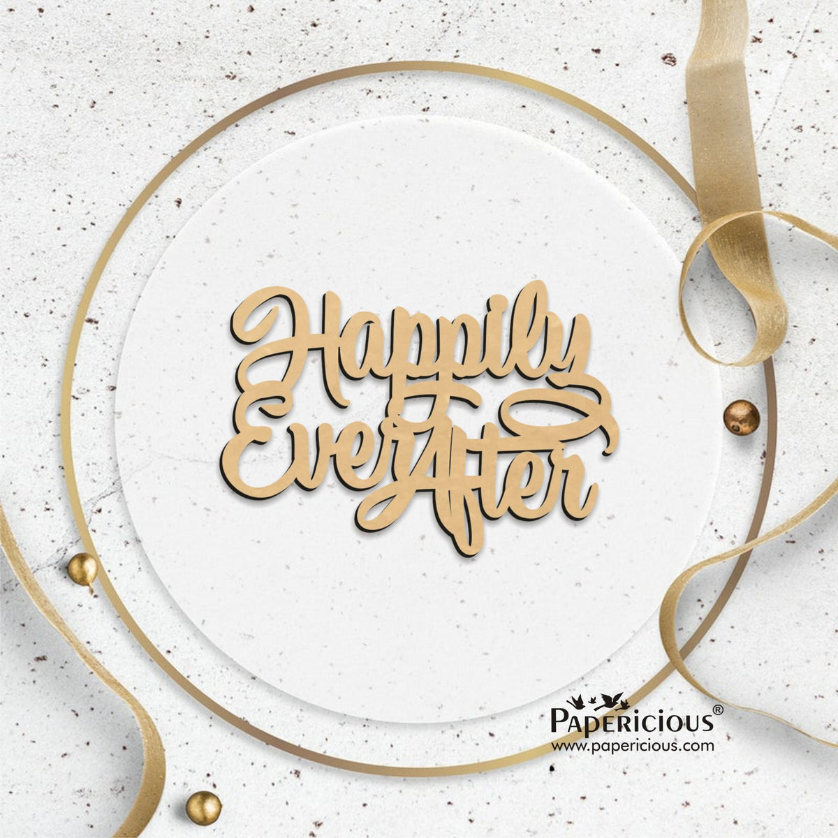 PAPERICIOUS MDF Cutout - Happily Ever After - 6 Nos - Style 10123