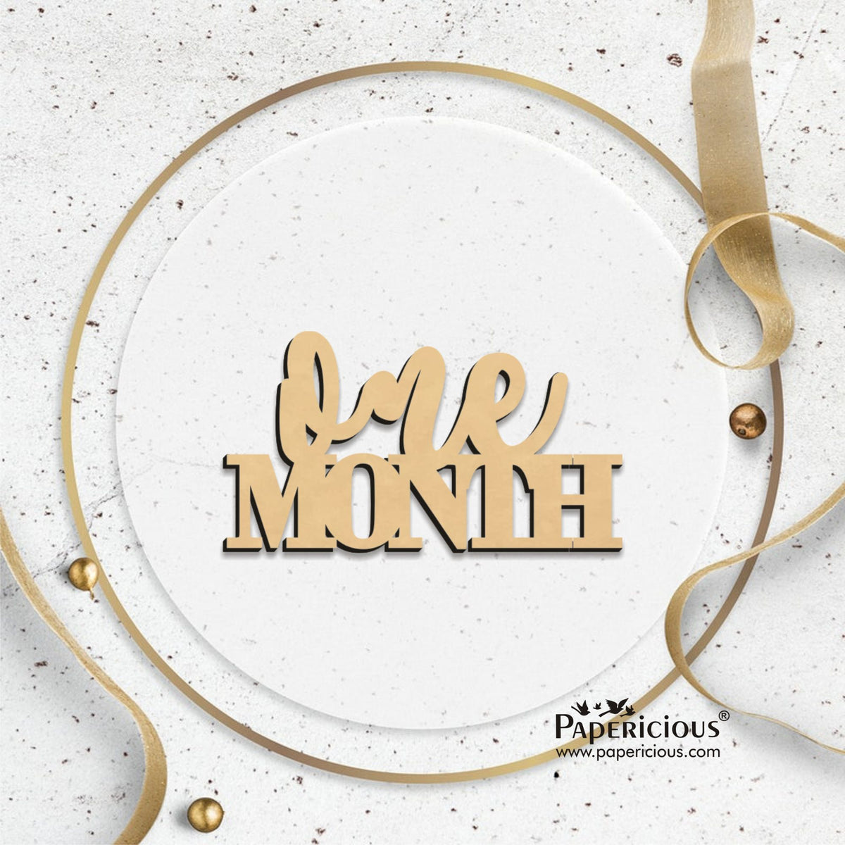 PAPERICIOUS MDF Cutout -One Month - Style 10137