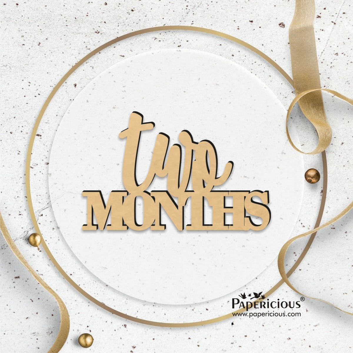 PAPERICIOUS MDF Cutout -Two month - Style 10138