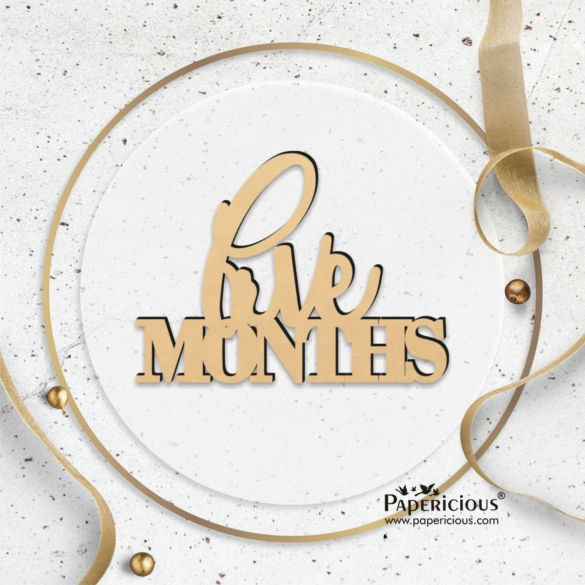 PAPERICIOUS MDF Cutout -Five month - Style 10141