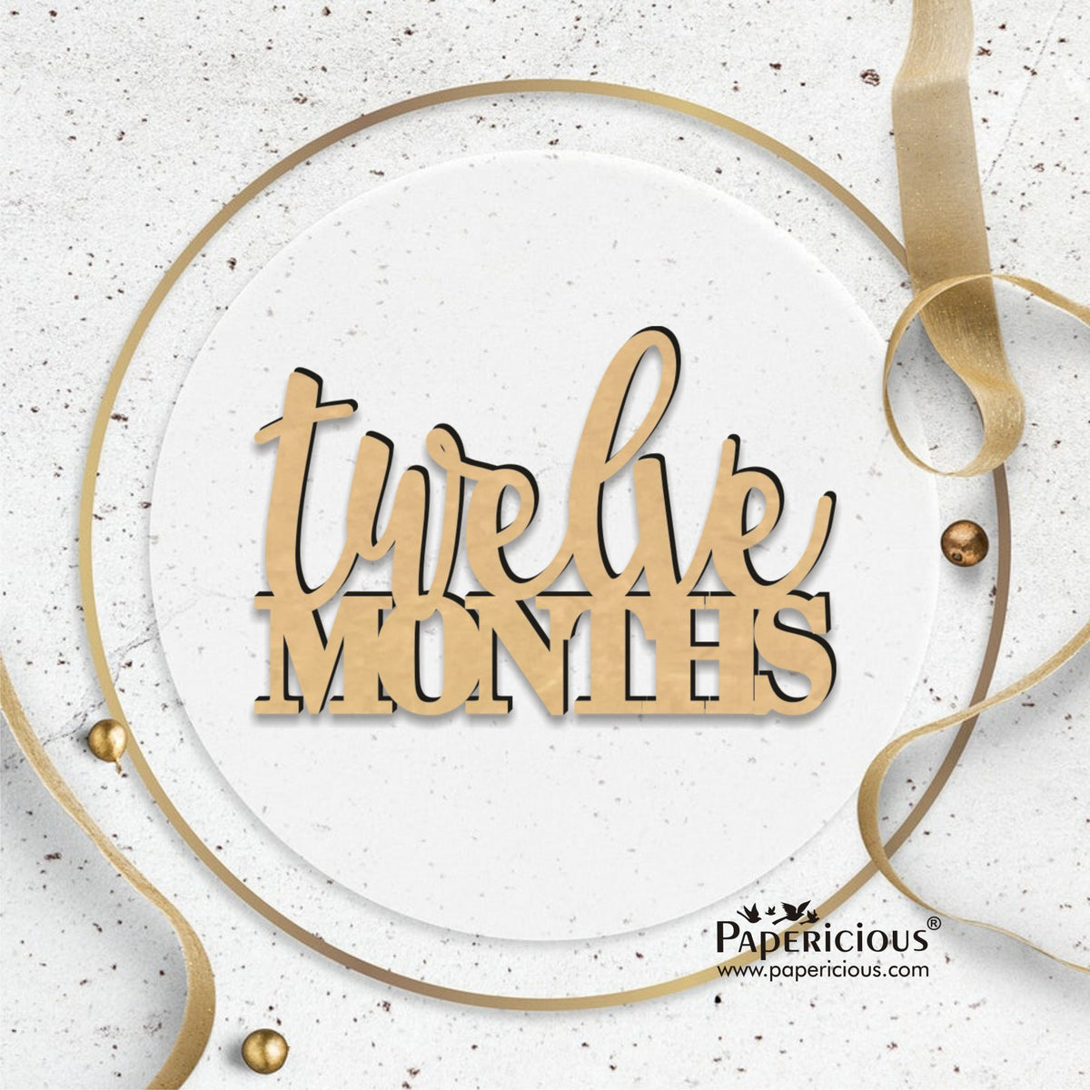 PAPERICIOUS MDF Cutout -Twelve month - Style 10148