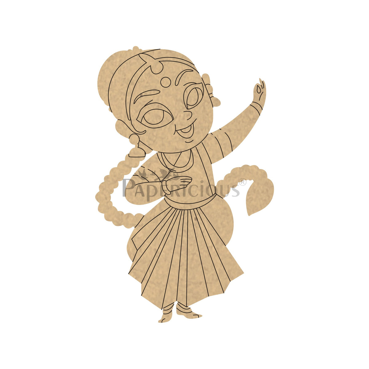 PAPERICIOUS 4mm thick Pre Marked MDF Base Bharatnatyam