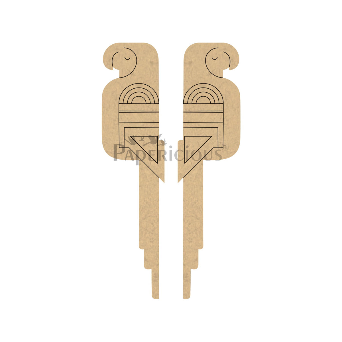 PAPERICIOUS 4mm thick Pre Marked MDF Base Geometric Parrots