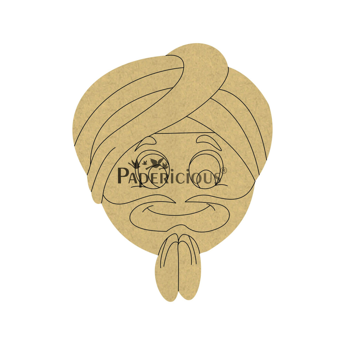 PAPERICIOUS 4mm thick Pre Marked MDF Punjabi Sardarji