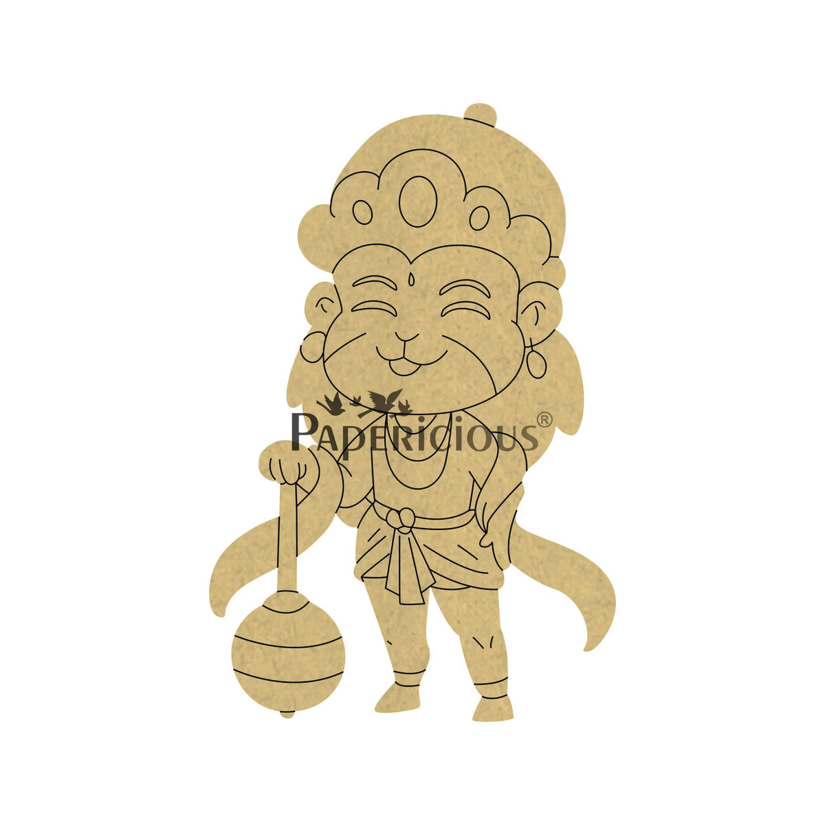 PAPERICIOUS 4mm thick Pre Marked MDF Jai Hanuman