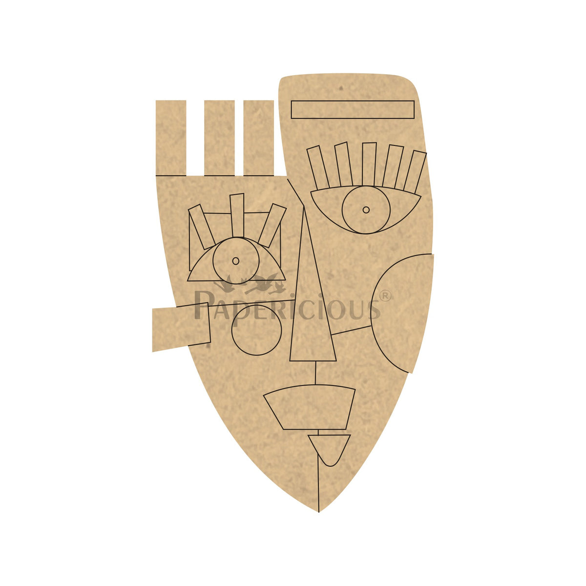 PAPERICIOUS 4mm thick Pre Marked MDF Tribal Mask