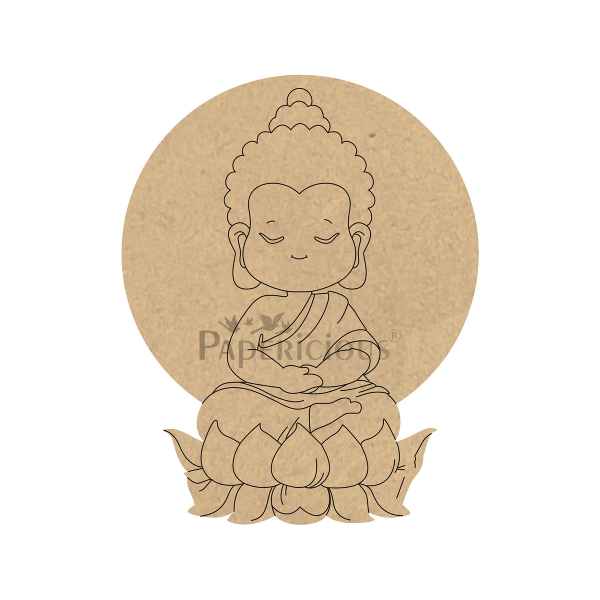 PAPERICIOUS 4mm thick Pre Marked MDF Cute Buddha