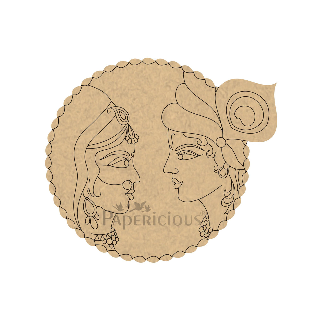 PAPERICIOUS 4mm thick Pre Marked MDF Radha Krishna