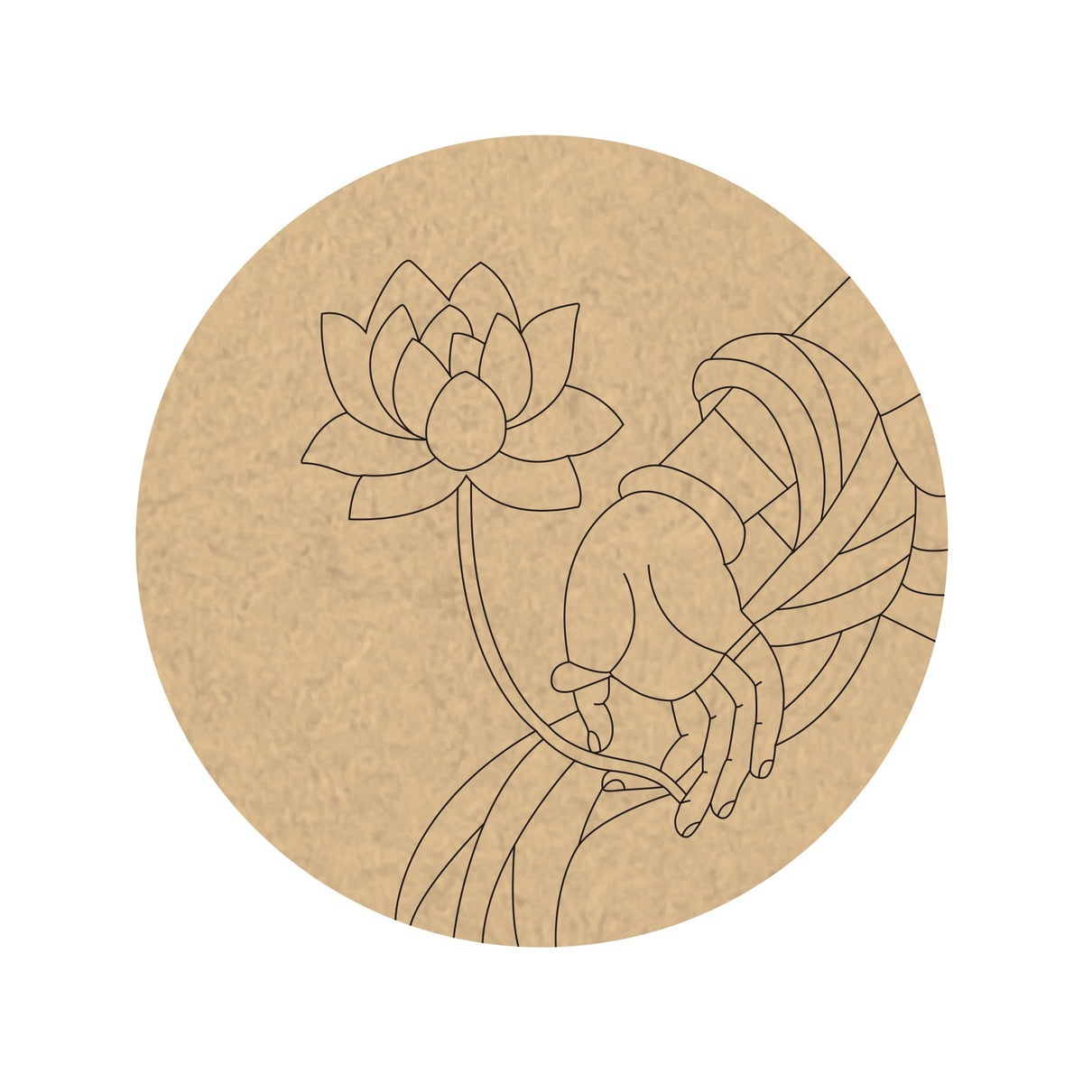 PAPERICIOUS 4mm thick Pre Marked MDF Pichwai Shrinathji Kamal