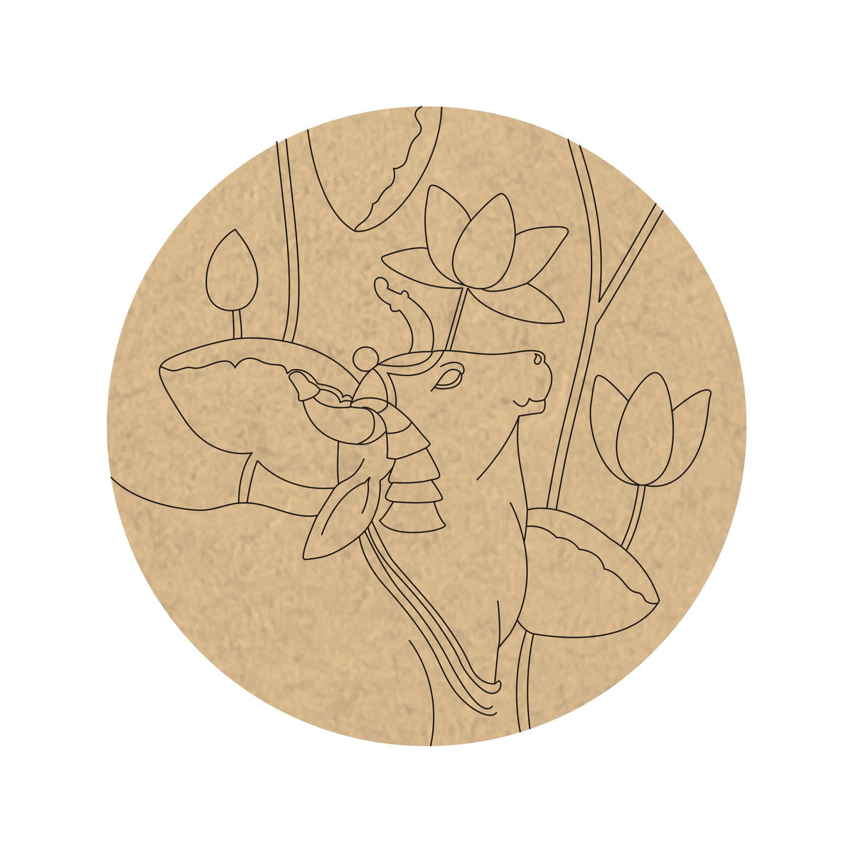 PAPERICIOUS 4mm thick Pre Marked MDF Pichwai Cow