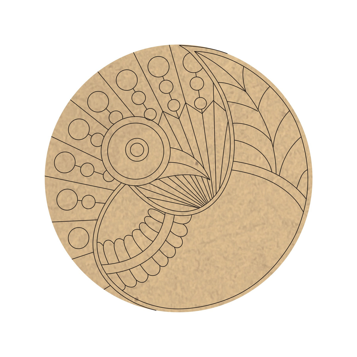 PAPERICIOUS 4mm thick Pre Marked MDF Madhubani Fish Art