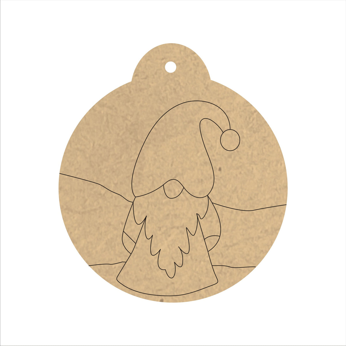 PAPERICIOUS 4mm thick Pre Marked MDF Santa in Hanging Bauble