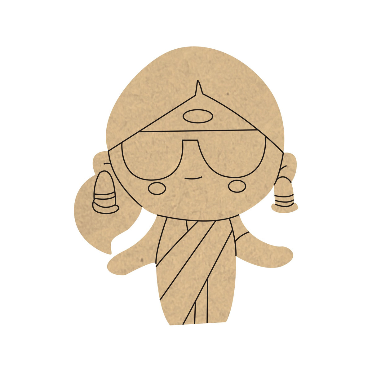 PAPERICIOUS 4mm thick Pre Marked MDF Base Chatur Aunty