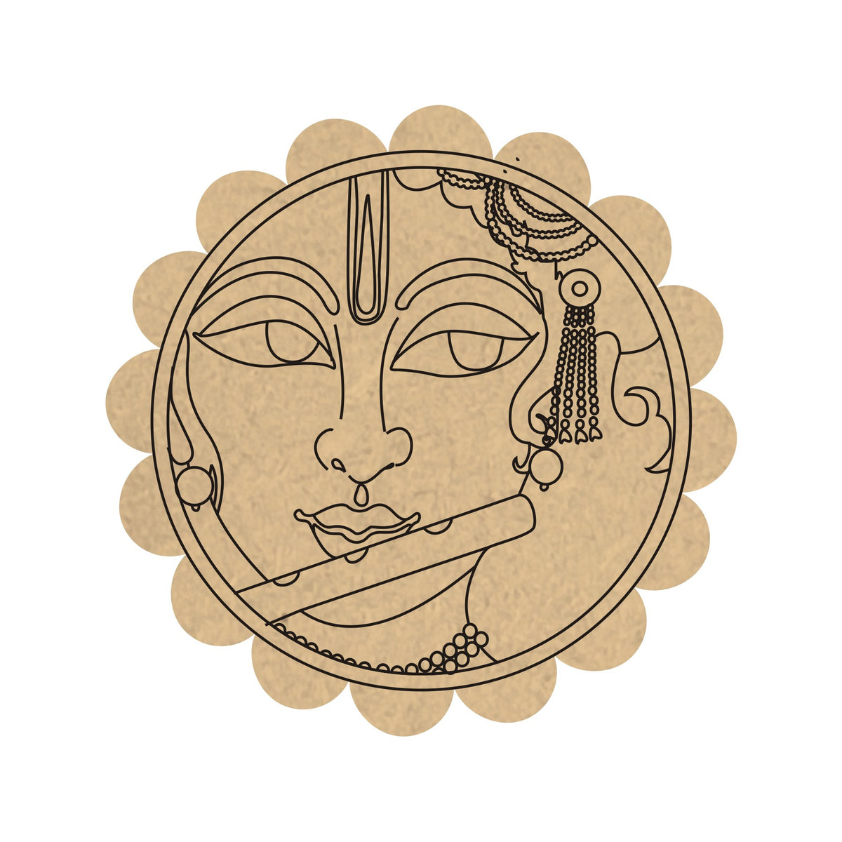 PAPERICIOUS 4mm thick Pre Marked MDF Base Krishna Mandala