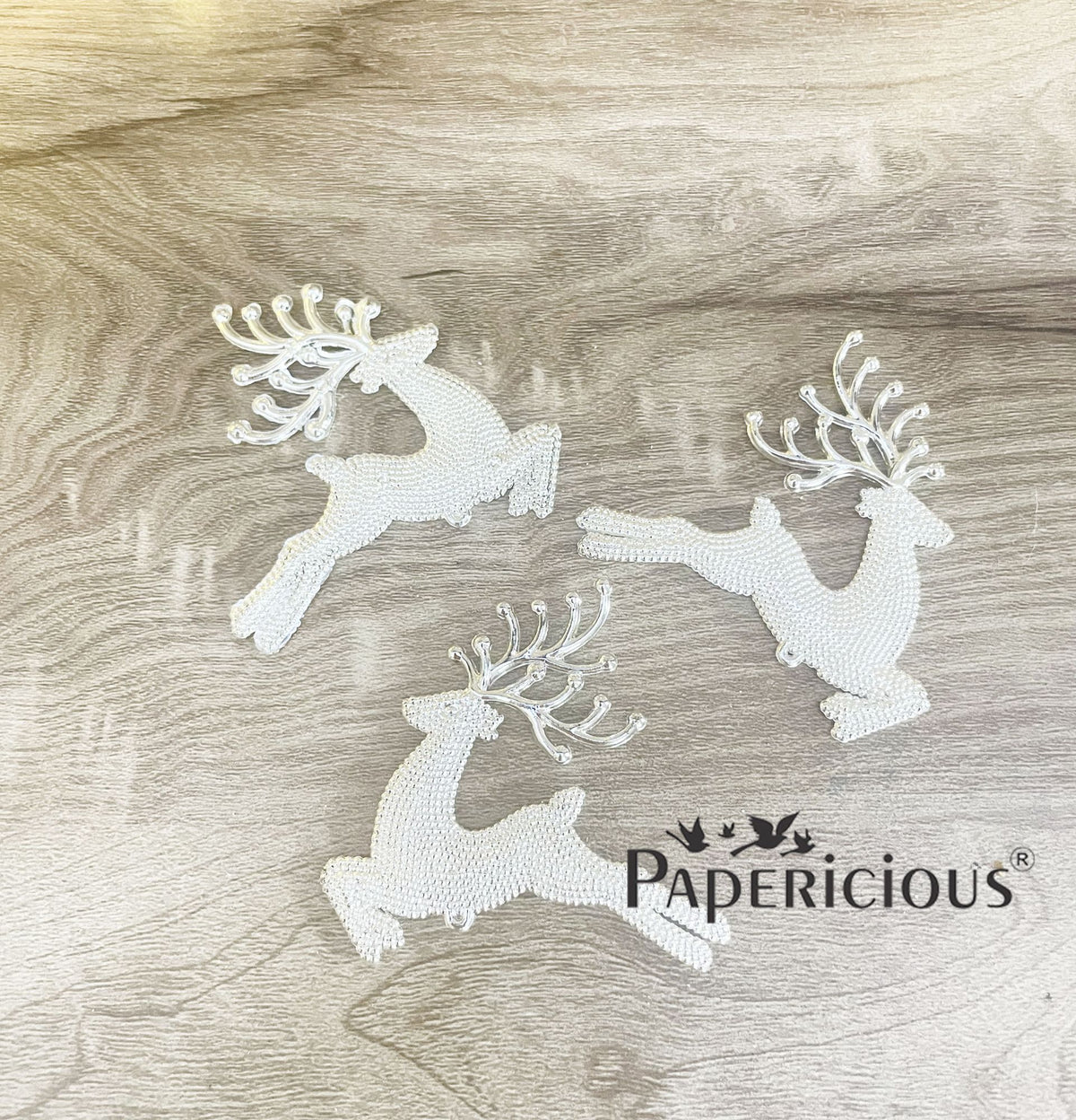 PAPERICIOUS Silver Reindeer - 6 Nos