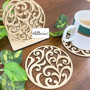 MDF Lasercut Coasters  - Swirls