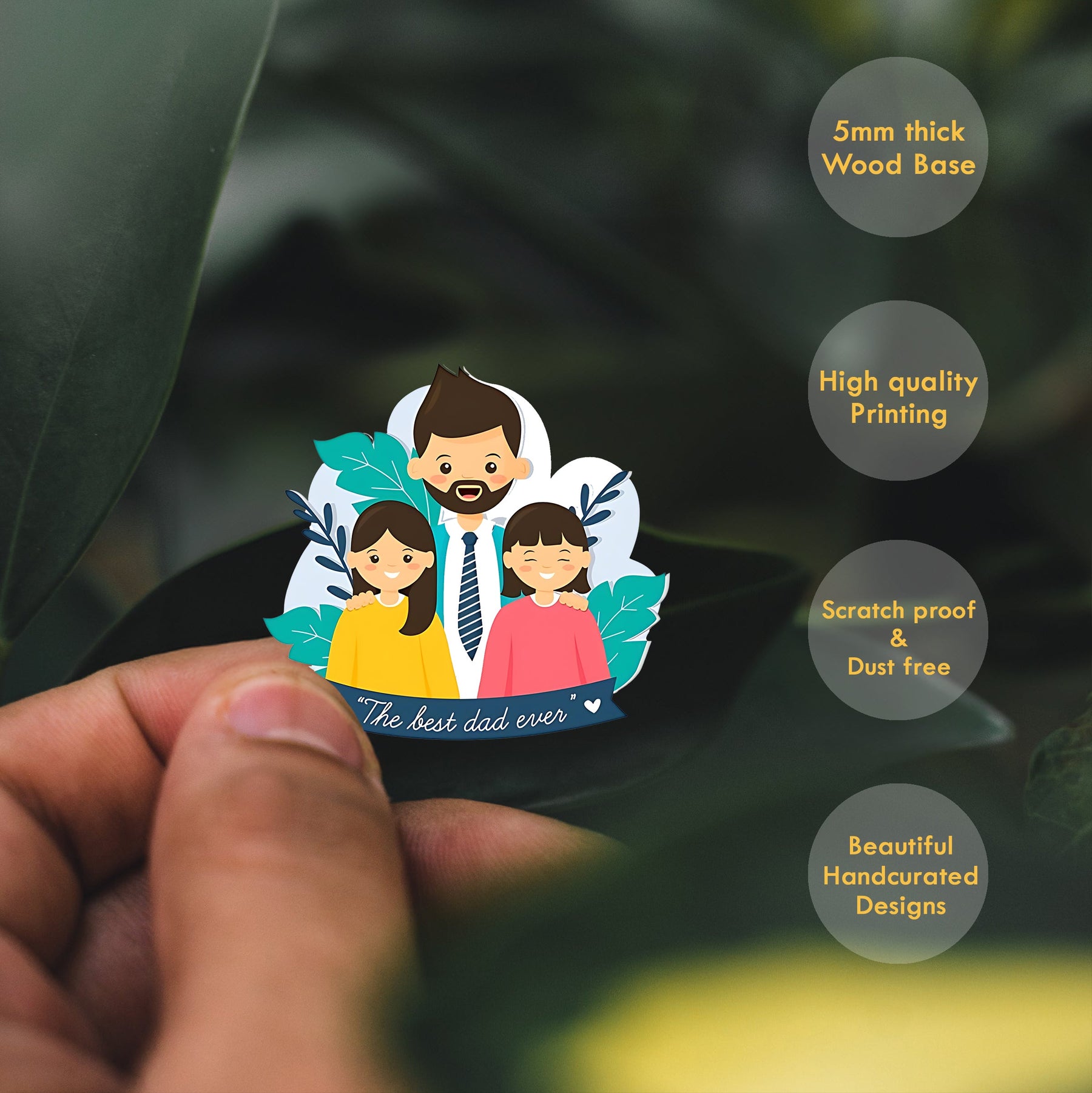 Wooden Fridge Magnet - Best Dad Ever