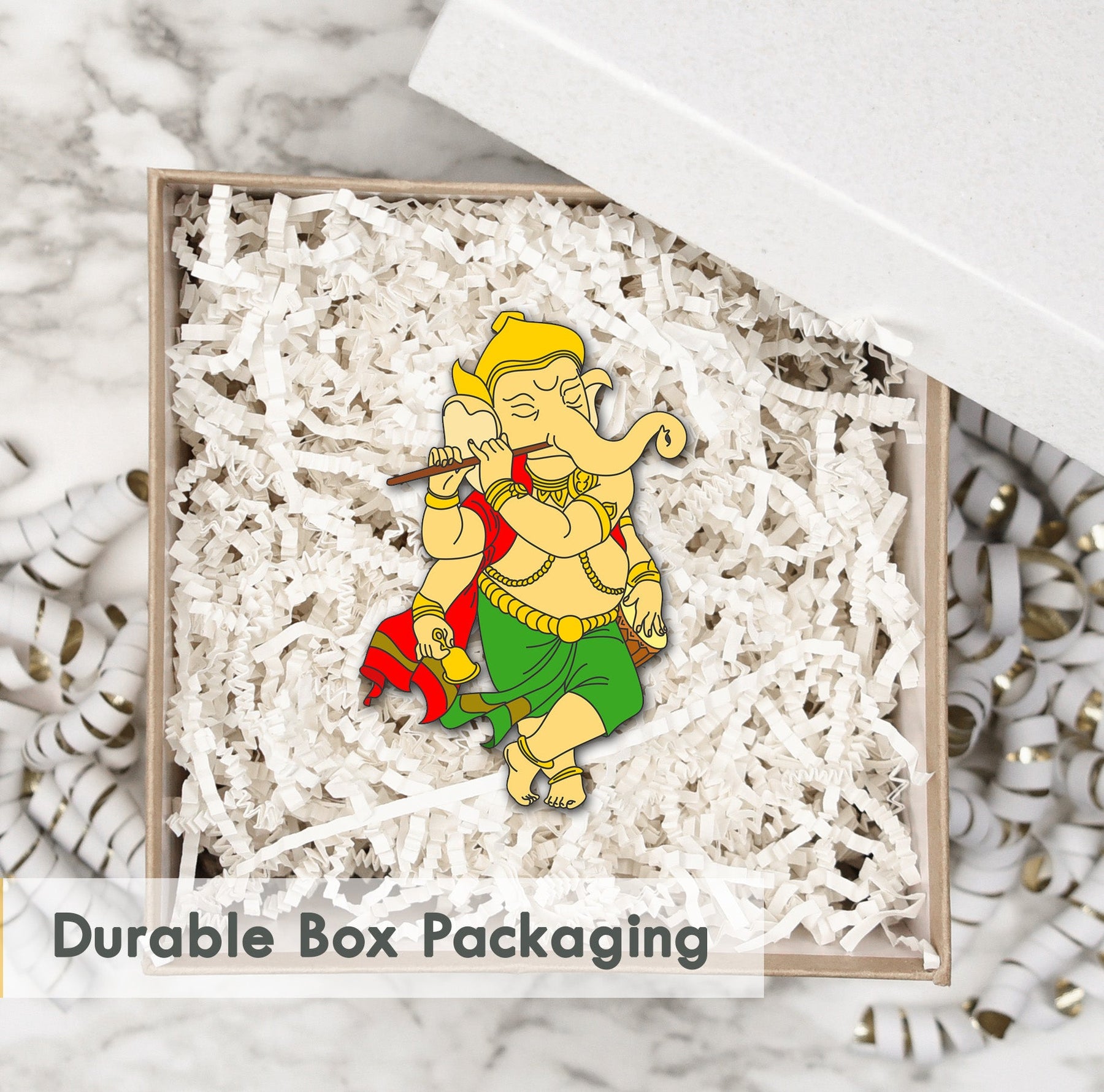 Wooden Fridge Magnet - Ganesh