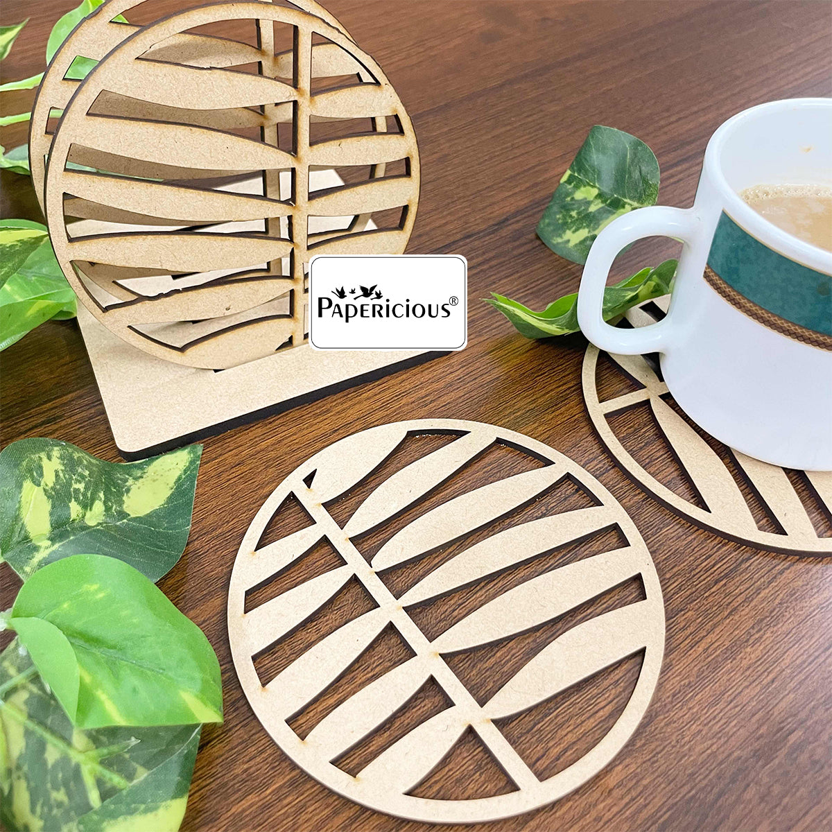 MDF Lasercut Coasters  - Palm